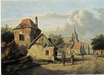 unknow artist European city landscape, street landsacpe, construction, frontstore, building and architecture. 122 oil painting picture